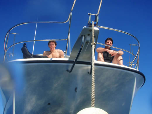 Dive HMAS Brisbane - Her Story Image Gallery  Relaxing on the bow